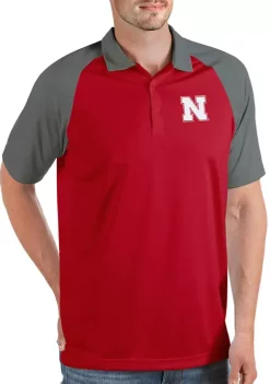 Best Pirce ❤️ NCAA Nebraska Cornhuskers Mens Nova Polo by Antigua® 🌟 -Deals Antigua® Store Belk 10569