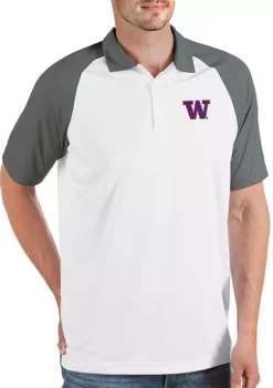 Discount 🔔 NCAA Washington Huskies Mens Nova Polo by Antigua® ✔️ -Deals Antigua® Store Belk 10664