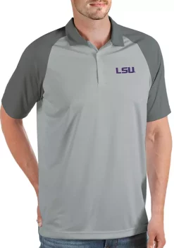 Promo 😉 NCAA LSU Tigers Mens Nova Polo by Antigua® 🎁 -Deals Antigua® Store Belk 1073