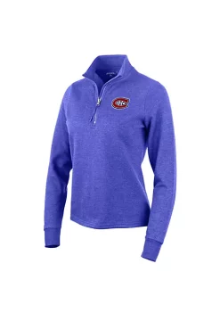 Flash Sale 😉 NHL Montreal Canadiens 👩 Women's Action Quarter Zip Pullover by Antigua® 🌟