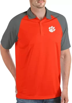 Wholesale 🔔 NCAA Clemson Tigers Mens Nova Polo by Antigua® 🎁