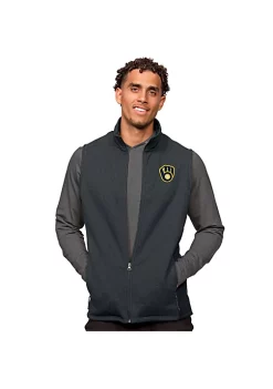 Best Sale 🧨 MLB Milwaukee Brewers Men's Course Vest by Antigua® 🌟 -Deals Antigua® Store Belk 11668