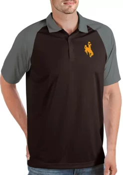 Discount 🔥 NCAA Wyoming Cowboys Mens Nova Polo by Antigua® 🤩 -Deals Antigua® Store Belk 13561