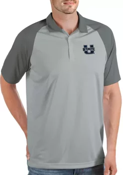 Best Pirce ⌛ NCAA Utah State Aggies Mens Nova Polo by Antigua® 💯 -Deals Antigua® Store Belk 13633