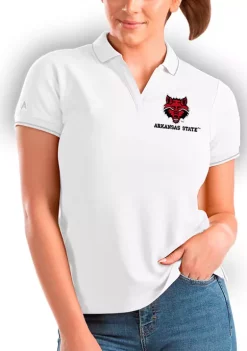 Hot Sale 😉 NCAA Arkansas State Red Wolves 👩 Womens Affluent Polo by Antigua® 😍 -Deals Antigua® Store Belk 14380