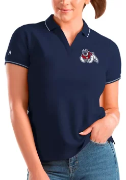 Best deal ❤️ NCAA Fresno State Bulldogs 👩 Womens Affluent Polo by Antigua® 🤩 -Deals Antigua® Store Belk 14541