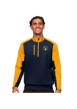 Discount 👏 MLB Milwaukee Brewers Men's Team Pullover by Antigua® 🔥 -Deals Antigua® Store Belk 14987