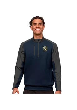 Discount 👏 MLB Milwaukee Brewers Men's Team Pullover by Antigua® 🔥 -Deals Antigua® Store Belk 14988