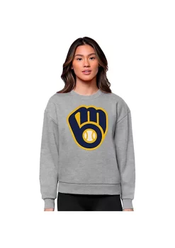Flash Sale 🥰 MLB Milwaukee Brewers 👩 Women's Victory Crew by Antigua® ✔️ -Deals Antigua® Store Belk 15388