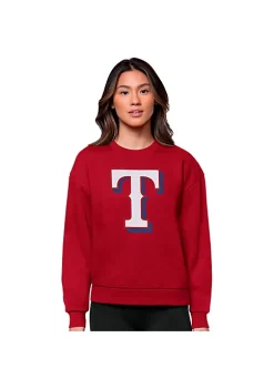 Outlet 🎁 MLB Texas Rangers 👩 Women's Victory Crew by Antigua® 🔥