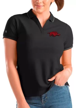 Discount 💯 NCAA Arkansas Razorbacks 👩 Womens Affluent Polo by Antigua® 🥰 -Deals Antigua® Store Belk 1662