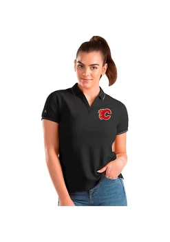 Top 10 ⭐ NHL Calgary Flames 👩 Women's Affluent Polo by Antigua® 🧨