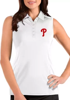 Discount 😍 Women's MLB Philadelphia Phillies Sleeveless Tribute Top by Antigua® 🧨 -Deals Antigua® Store Belk 2156