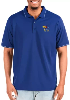 Discount 🔥 NCAA Kansas Jayhawks Mens Affluent Tall Polo by Antigua® ⭐ -Deals Antigua® Store Belk 2620