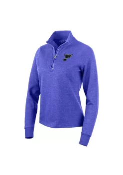 Budget 😍 NHL St Louis Blues 👩 Women's Action Quarter Zip Pullover by Antigua® 💯