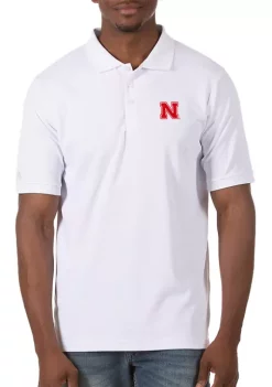 Best Sale 🎁 Men's NCAA Nebraska Cornhuskers Legacy Piqué Polo 👕 Shirt by Antigua® 🧨