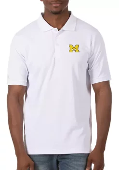 New 🎉 Men's NCAA Michigan Wolverines Legacy Piqué Polo 👕 Shirt by Antigua® 🎁