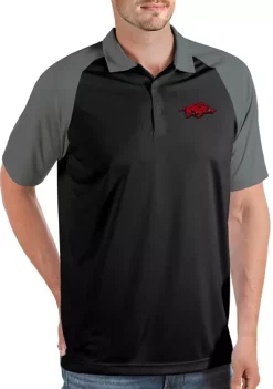 Budget ⭐ NCAA Arkansas Razorbacks Mens Nova Polo by Antigua® 🥰