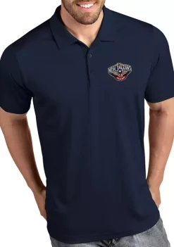 Outlet 🔥 NBA New Orleans Pelicans Men's Tribute Polo 👚 Shirt by Antigua® 🌟 -Deals Antigua® Store Belk 420