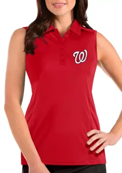 Cheap 🛒 Women's MLB Washington Nationals Sleeveless Tribute Top by Antigua® 🥰 -Deals Antigua® Store Belk 4489