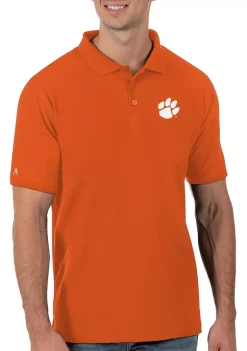 Deals 🌟 Men's NCAA Clemson Tigers Legacy Piqué Polo 👚 Shirt by Antigua® 👍 -Deals Antigua® Store Belk 50