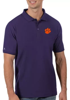 Deals 🌟 Men's NCAA Clemson Tigers Legacy Piqué Polo 👚 Shirt by Antigua® 👍 -Deals Antigua® Store Belk 52