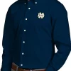 Best deal 🧨 Notre Dame Fighting Irish Dynasty Woven 👕 Shirt by Antigua® 🤩