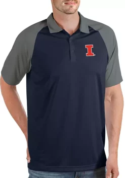 Budget 🤩 NCAA Illinois Fighting Illini Mens Nova Polo by Antigua® ⭐ -Deals Antigua® Store Belk 9237