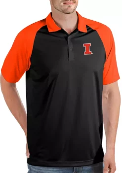 Budget 🤩 NCAA Illinois Fighting Illini Mens Nova Polo by Antigua® ⭐ -Deals Antigua® Store Belk 9238