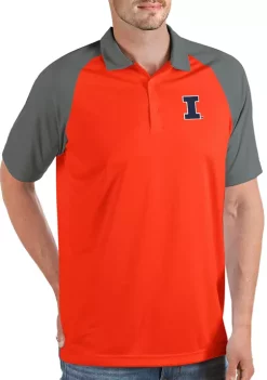 Budget 🤩 NCAA Illinois Fighting Illini Mens Nova Polo by Antigua® ⭐ -Deals Antigua® Store Belk 9241