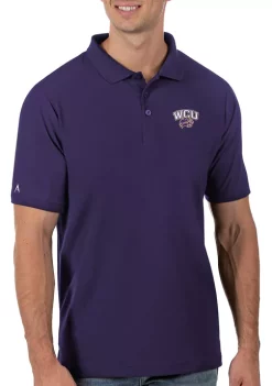 Best Sale 🎁 Men's NCAA Western Carolina Catamounts Legacy Piqué Polo by Antigua® 🎁 -Deals Antigua® Store Belk 977